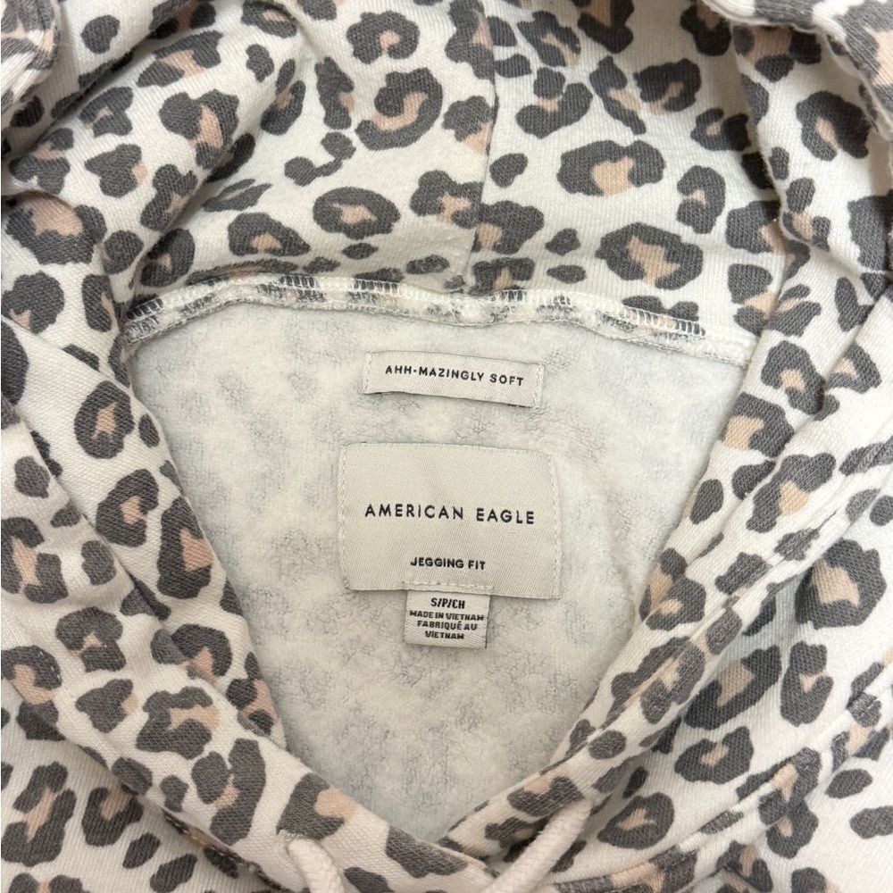 American Eagle Ahh-Mazingly Soft Leopard Print Hoodie‎ Jegging Fit Small - Picture 4 of 4